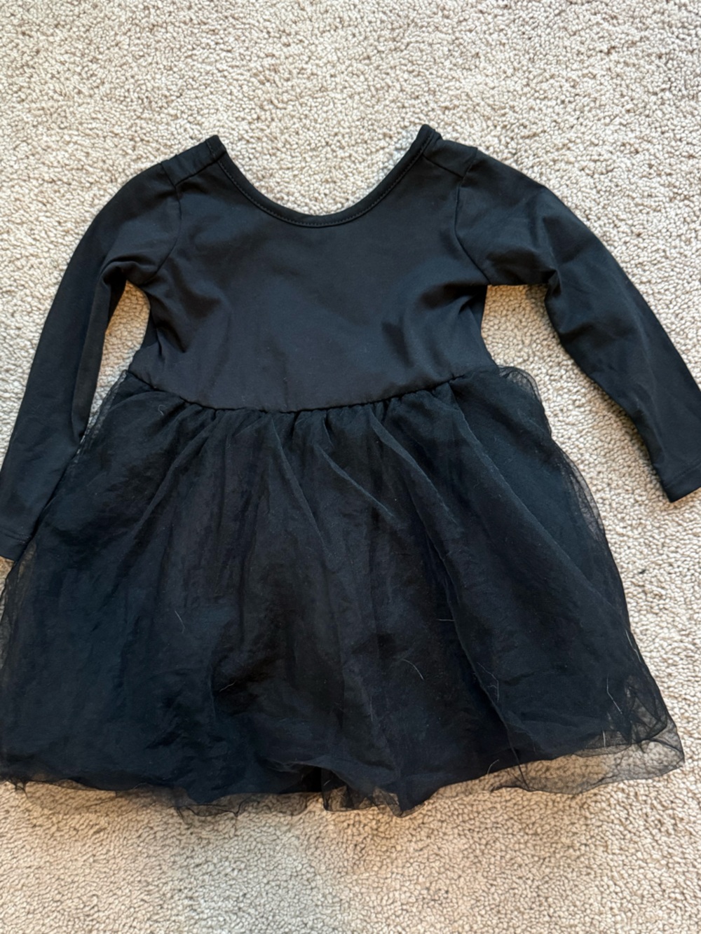 Ruffle Butts Black Dress with Tulle
